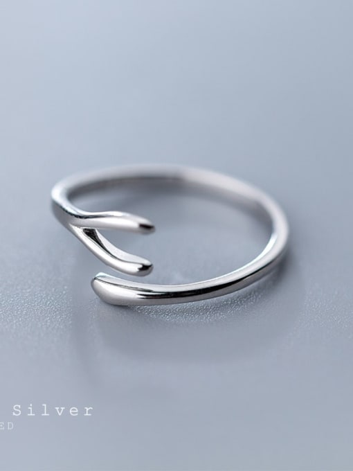 Rosh 925 Sterling Silver Irregular Minimalist Free Size Band Ring 3