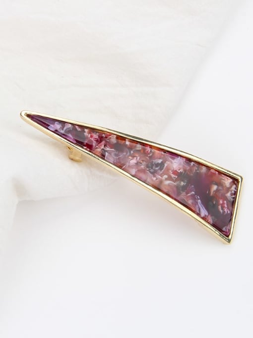 violet Cellulose Acetate Simple and fashionable hollow triangle spring clip Hair Barrette