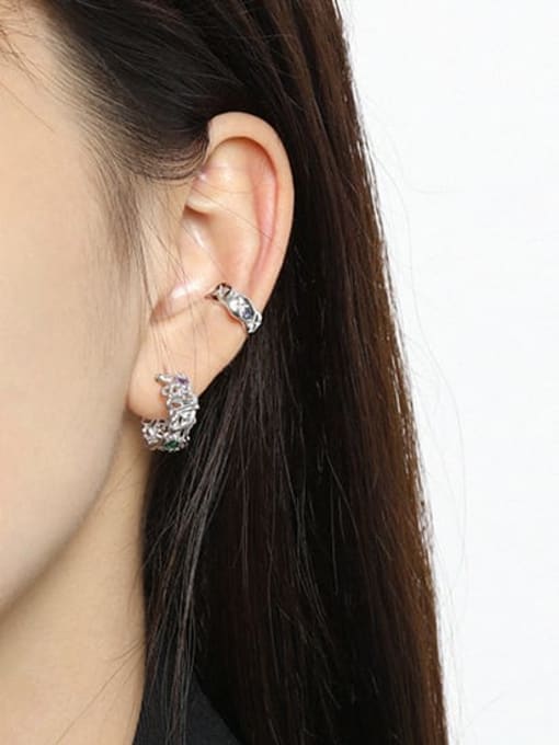 DAKA 925 Sterling Silver Geometric Minimalist Single Earring(Single -Only One) 1