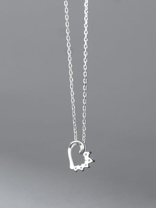 Rosh 925 Sterling Silver Cubic Zirconia Heart Minimalist Necklace 3