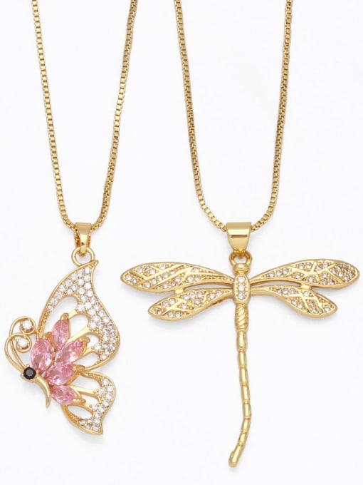 CC Brass Cubic Zirconia Butterfly Vintage Necklace