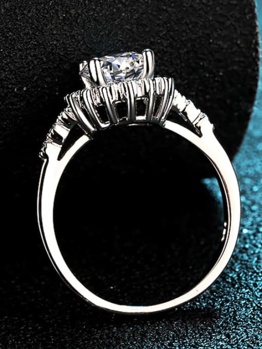 MOISS Sterling Silver Moissanite White  Engagement Rings 2