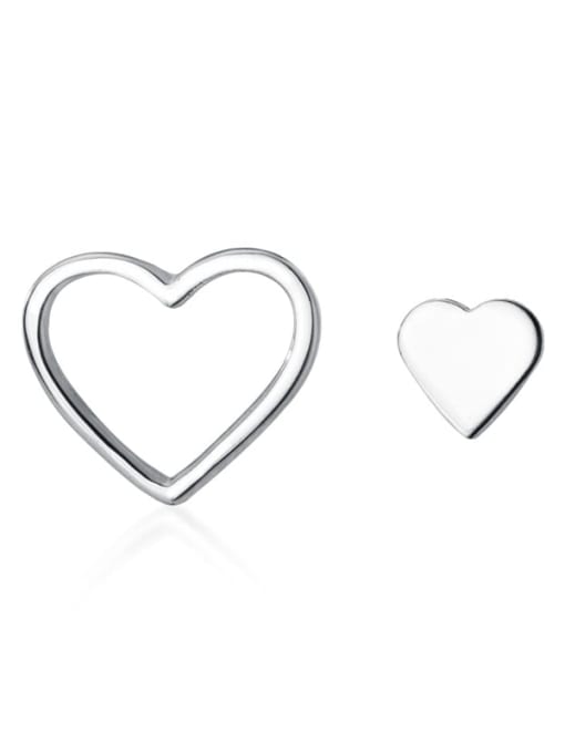 Rosh 925 Sterling Silver Hollow Heart Minimalist Stud Earring 4