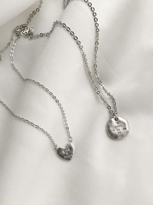 Boomer Cat 925 Sterling Silver Heart-round Trend Initials Necklace