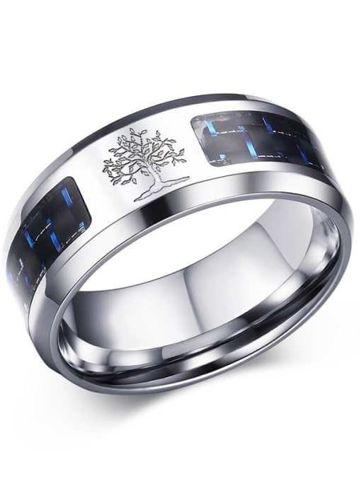Laser: Lucky Tree Stainless steel Geometric Minimalist Band Ring