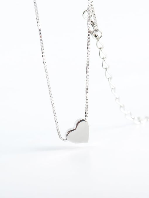 XBOX 925 Sterling Silver Smooth Heart Minimalist  Pendant Necklace 0