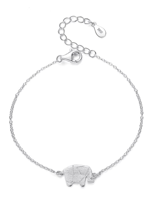 CCUI 925 Sterling Silver Elephant Minimalist Link Bracelet 0