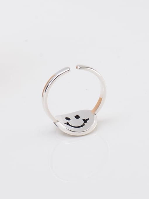 XBOX 925 Sterling Silver Geometric Vintage Smiley Band Ring 4
