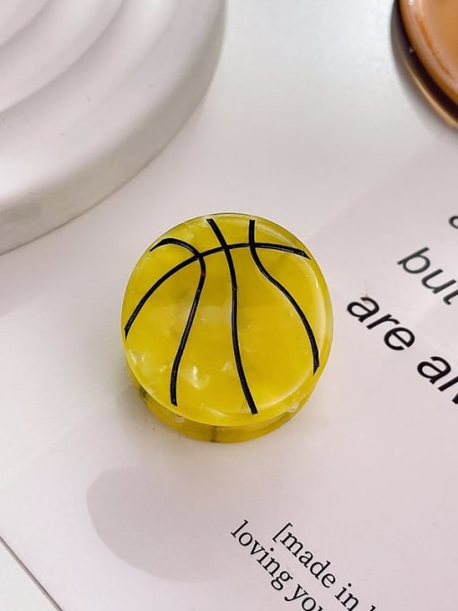 Yellow basketball Cellulose Acetate Minimalist Ball Alloy Multi Color Jaw Hair Claw