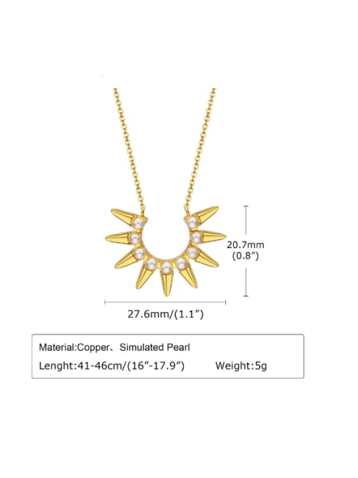 CONG Stainless steel Imitation Pearl Flower Minimalist Necklace 2