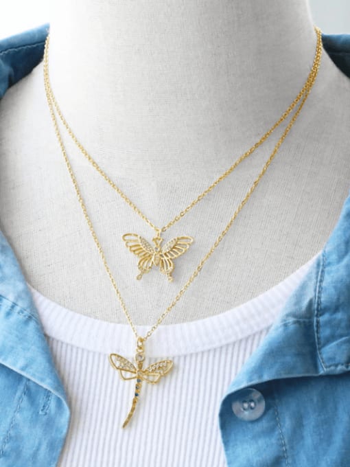 CC Brass Cubic Zirconia Butterfly Trend Necklace 1
