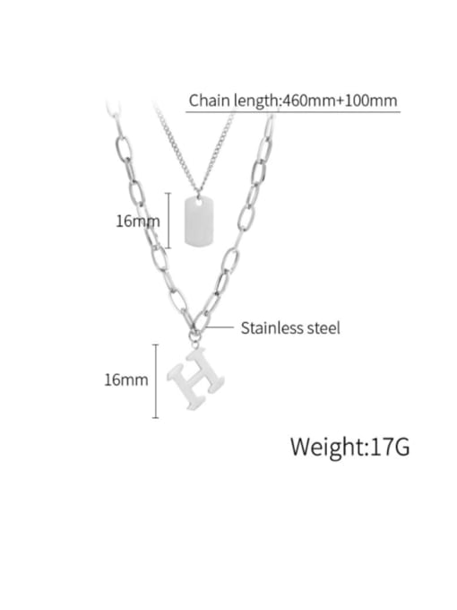 Open Sky Titanium Steel Letter Minimalist Multi Strand Necklace 4