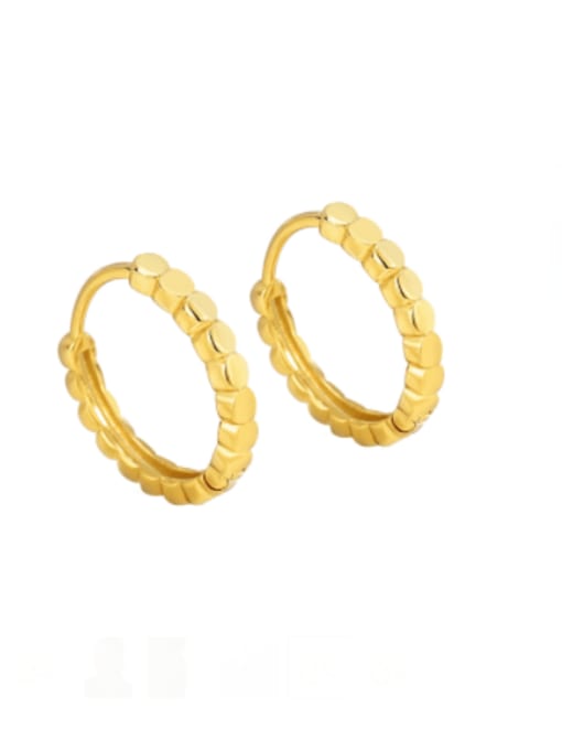 Gold Circle Earrings Brass Geometric Minimalist Huggie Earring