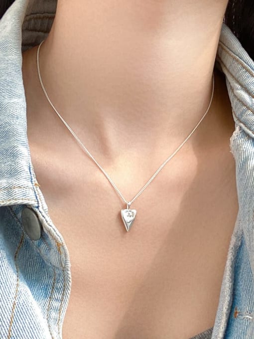 Rosh 925 Sterling Silver Heart Minimalist Necklace 1