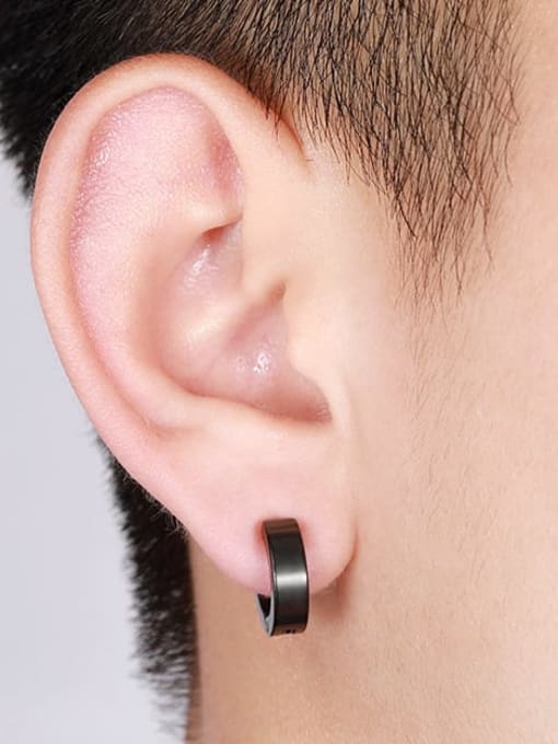 BSL Titanium Smooth  Irregular Minimalist Stud Earring 1