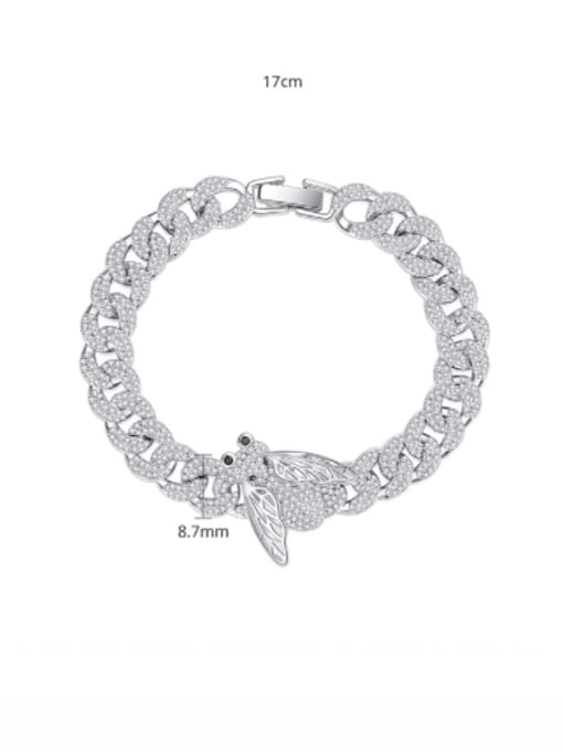 BLING SU Brass Cubic Zirconia Irregular Luxury Link Bracelet 4