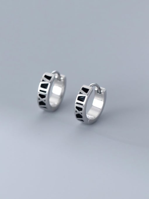 Rosh 925 Sterling Silver Cubic Zirconia Geometric Minimalist Huggie Earring 3