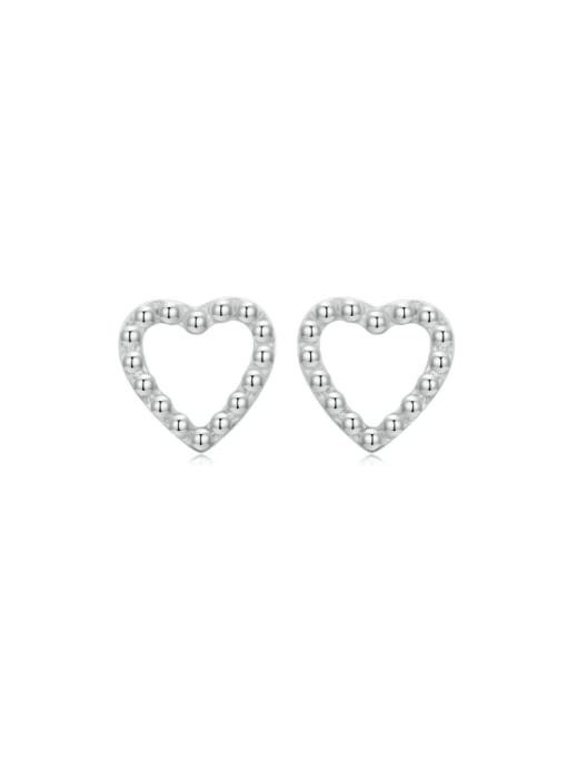 SCE1684 925 Sterling Silver Heart Minimalist Stud Earring