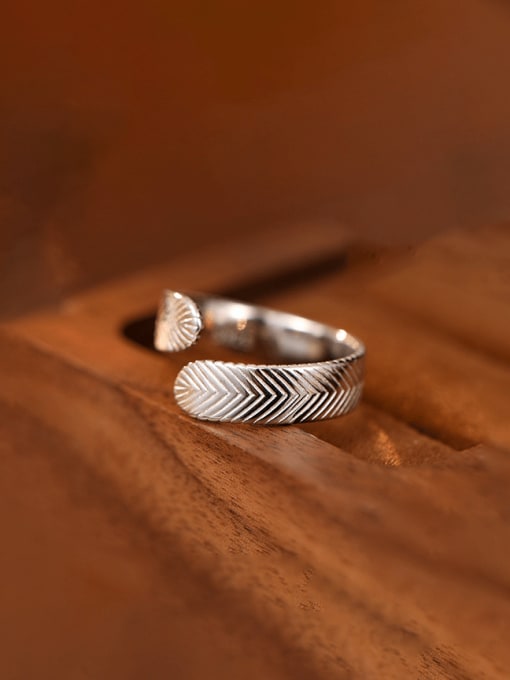 RS1085  Platinum 925 Sterling Silver Geometric Minimalist Band Ring