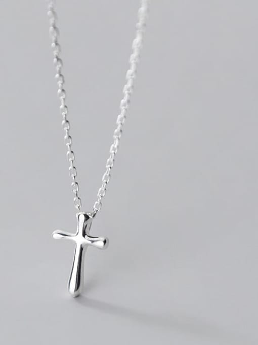 Rosh 925 Sterling Silver Cross Minimalist Regligious Necklace 1