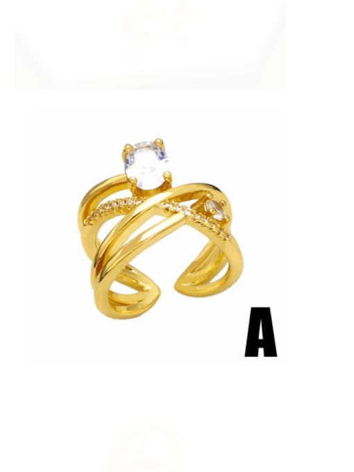 CC Brass Cubic Zirconia Heart Vintage Stackable Ring 2