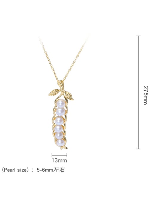 RAIN Brass Freshwater Pearl Irregular Artisan pea Pendant Necklace 2