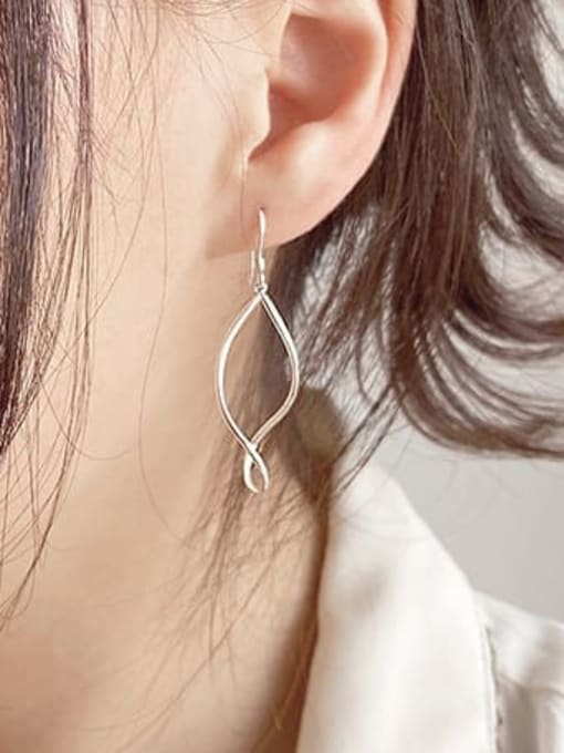 XBOX 925 Sterling Silver Geometric Minimalist Hook Earring 1