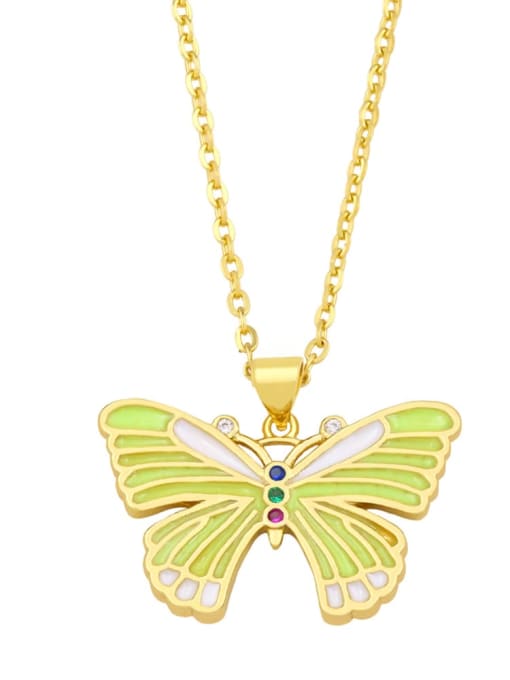 CC Brass Enamel Butterfly Vintage Necklace 3