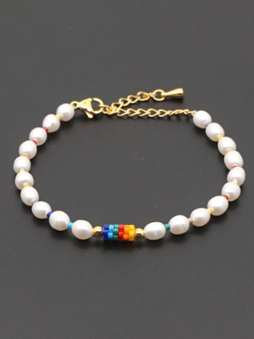 Roxi Stainless steel Freshwater Pearl Multi Color Round Minimalist Bracelet 0