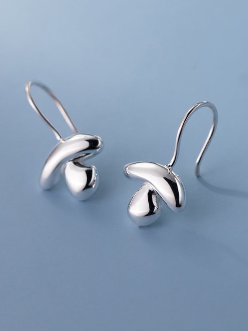 S925 Silver Pair 925 Sterling Silver Mushroom Minimalist Hook Earring