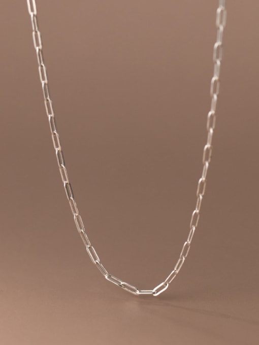 Rosh 925 Sterling Silver Irregular Minimalist Hollow Geometric  Chain Necklace 2