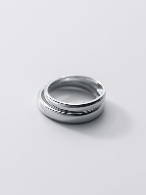 Rosh 925 Sterling Silver Round Minimalist Band Ring 0