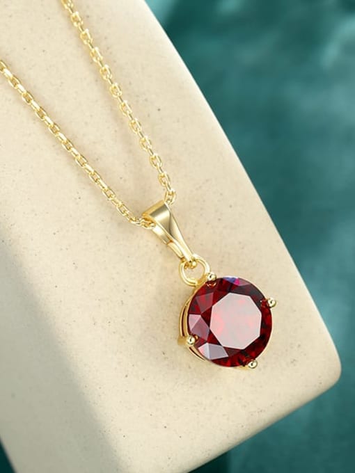 XP Alloy Crystal Red Geometric Dainty Necklace 1