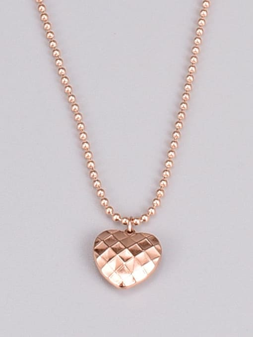 A TEEM Titanium Steel Heart Minimalist Bead Chain Necklace