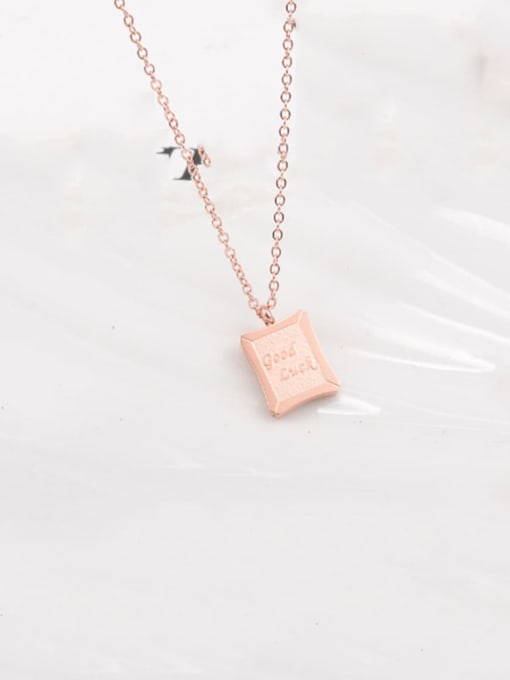 A TEEM Titanium Square  Letter  Minimalist Choker Necklace 1