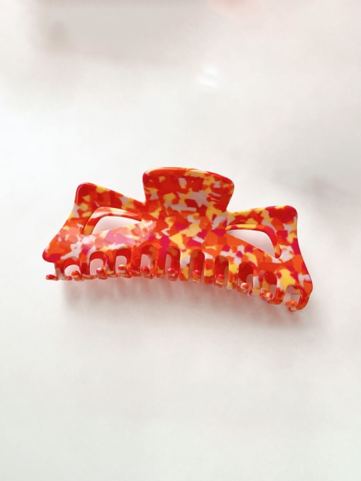 Red and yellow 13.5cm Cellulose Acetate Trend Geometric Jaw Hair Claw