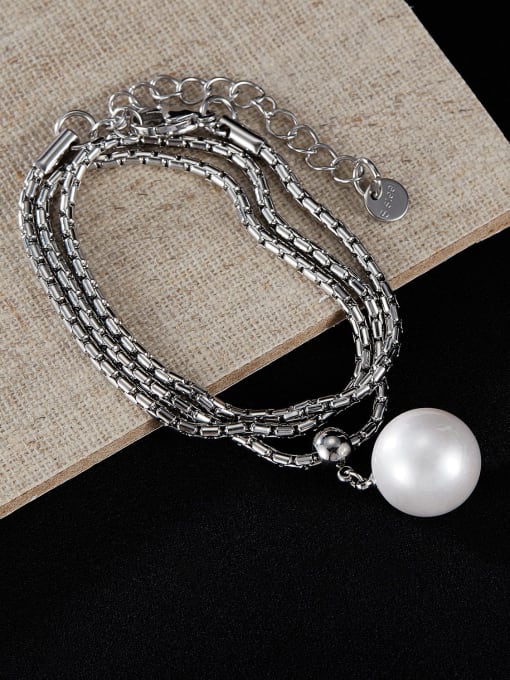 Open Sky Stainless steel Imitation Pearl Irregular Hip Hop Necklace 2