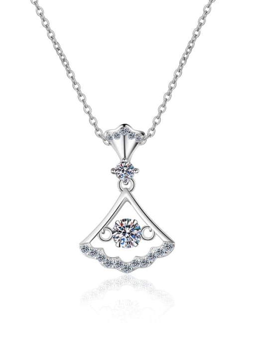 MOISS Sterling Silver Moissanite Triangle Dainty Necklace 2