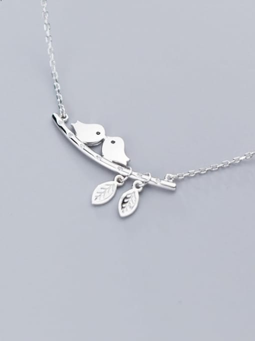 Rosh 925 Sterling Silver Cute twig bird Necklace 2
