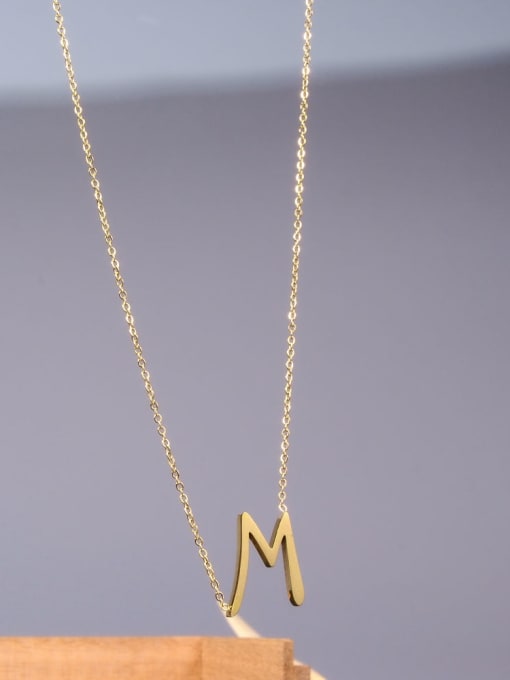 A TEEM Titanium Letter Minimalist pendant Necklace 4