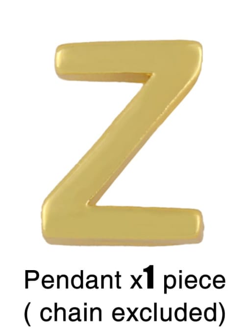 Z((Without Chain) Brass Smooth Minimalist Letter Pendant