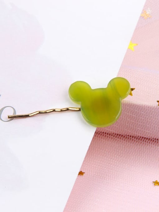 Cartoon army green Alloy Cellulose Acetate Minimalist Heart Hair Pin