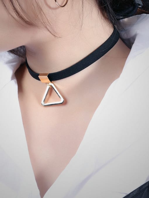 Open Sky Alloy Silk Triangle Minimalist Choker Necklace 1