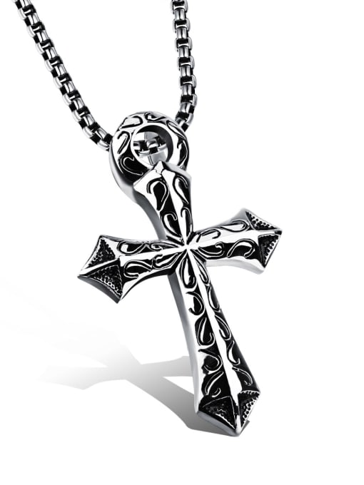 Open Sky Titanium Cross Vintage Regligious Necklace 1