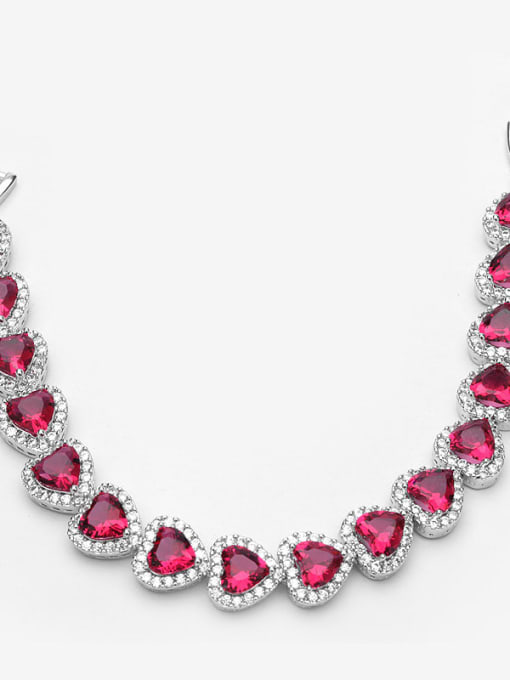 BLING SU Copper Cubic Zirconia Heart Luxury Bracelet 1