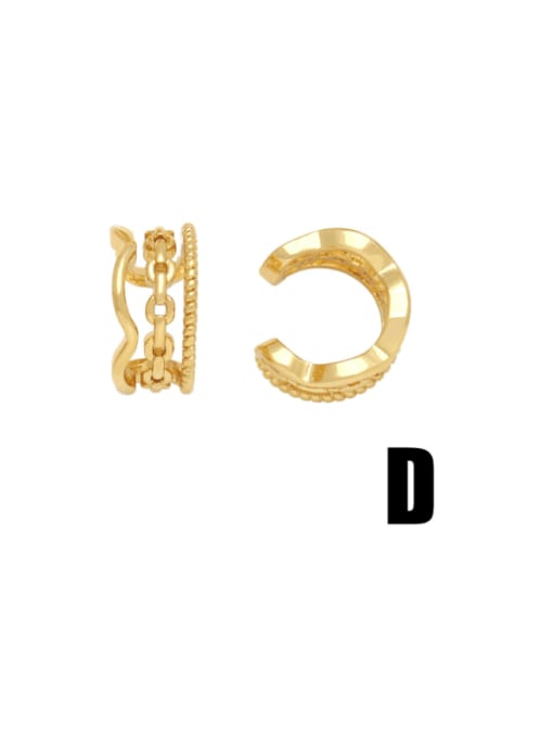 CC Brass Geometric Hip Hop Clip Earring 4