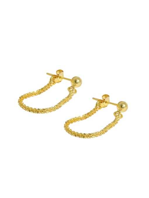 golden 925 Sterling Silver Tassel Vintage Threader Earring