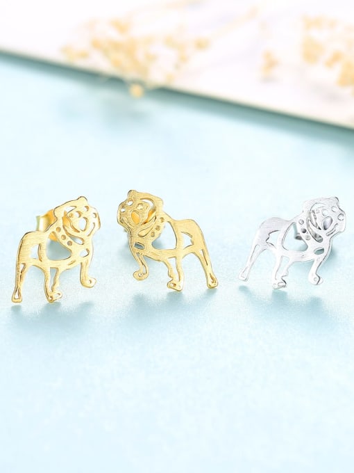 CCUI 925 Sterling Silver Dog Cute  dog Stud Earring 3