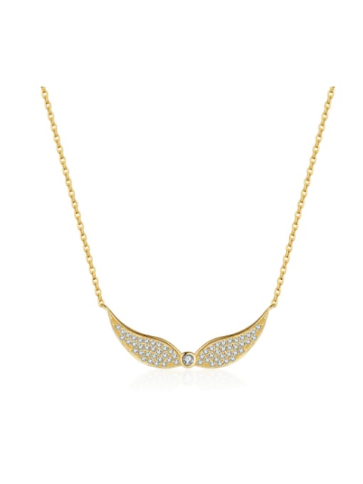 14K gold, 925 Sterling Silver Angel Dainty Necklace