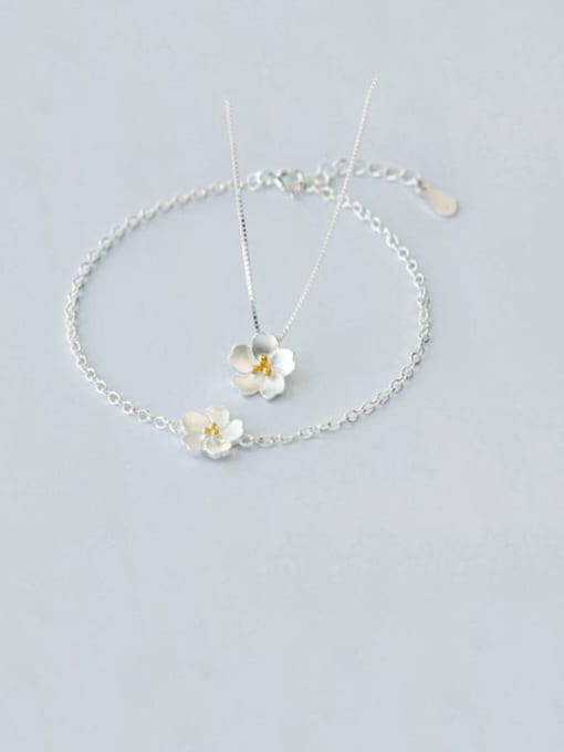 Rosh 925 Sterling Silver Flower Minimalist Necklace